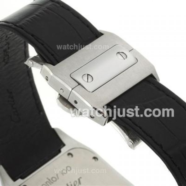 UK Best Quality Cartier Santos 100 Replica Watches With White Dials For Men