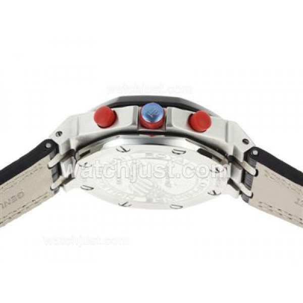 Audemars Piguet Royal Oak Offshore Chrono Swiss Valjoux 7750 Movement PVD Bezel with Black Dial-Leather Strap