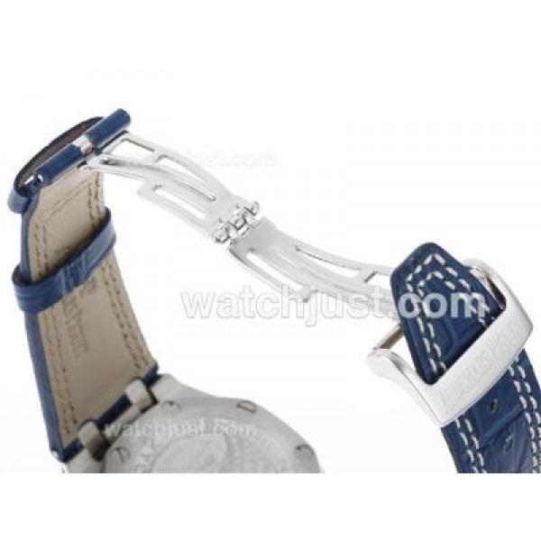 Audemars Piguet Royal Oak Offshore Chrono Swiss Valjoux 7750 Movement with Blue Dial-Leather Strap