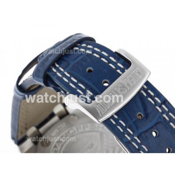 Audemars Piguet Royal Oak Offshore Chrono Swiss Valjoux 7750 Movement with Blue Dial-Leather Strap