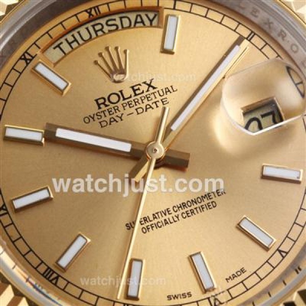 Best Quality Rolex Day-Date II Replica Watches With Golden Dials For Sale