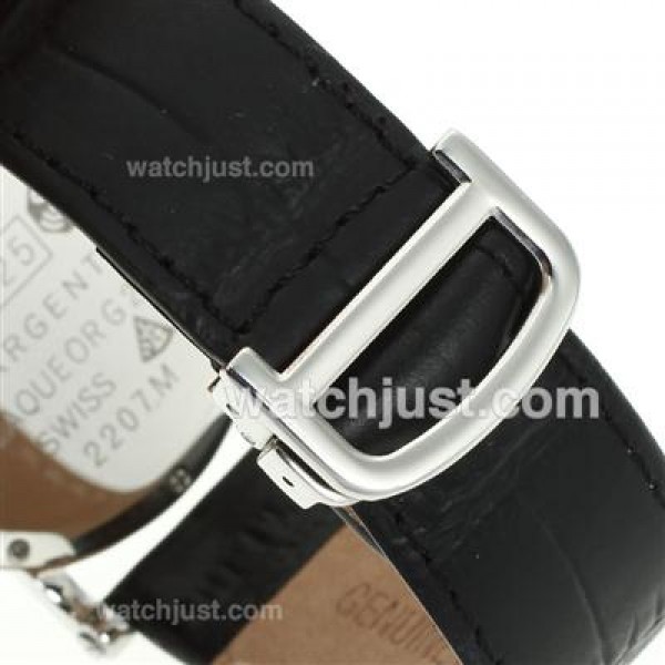 Cartier Rotonde de Cartier Chronograph with White Dial-Leather Strap