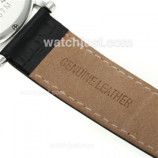 Cartier Rotonde de Cartier Chronograph with White Dial-Leather Strap
