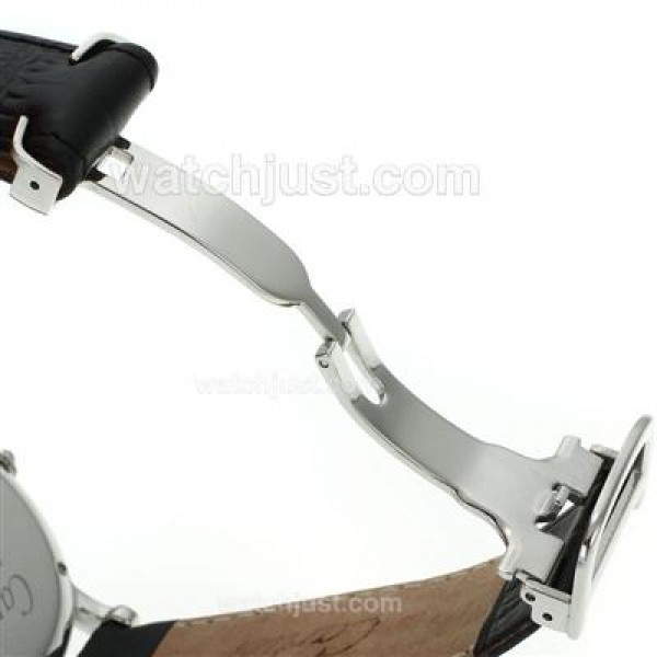 Cartier Rotonde de Cartier Chronograph with White Dial-Leather Strap