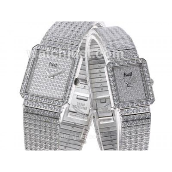 Piaget Limelight Swiss ETA Movement with Full Diamonds-Couple Watch