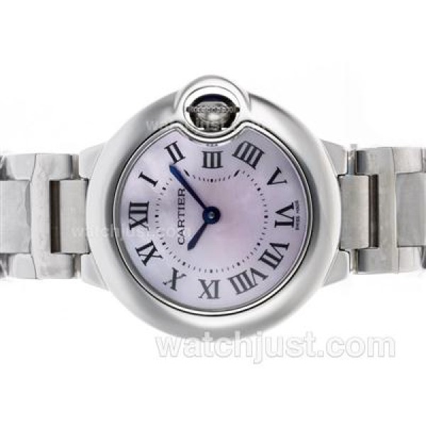 Cartier Ballon bleu de Cartier Swiss ETA Movement with Pink MOP Dial S/S-Lady Size