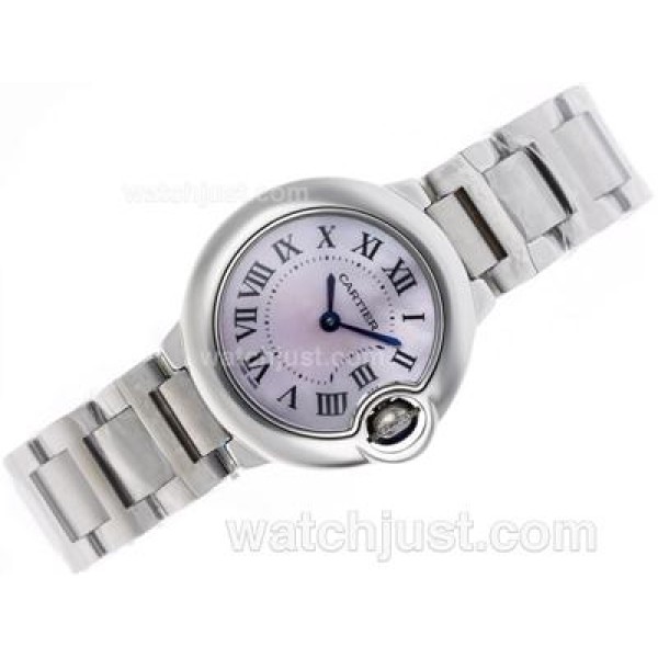 Cartier Ballon bleu de Cartier Swiss ETA Movement with Pink MOP Dial S/S-Lady Size