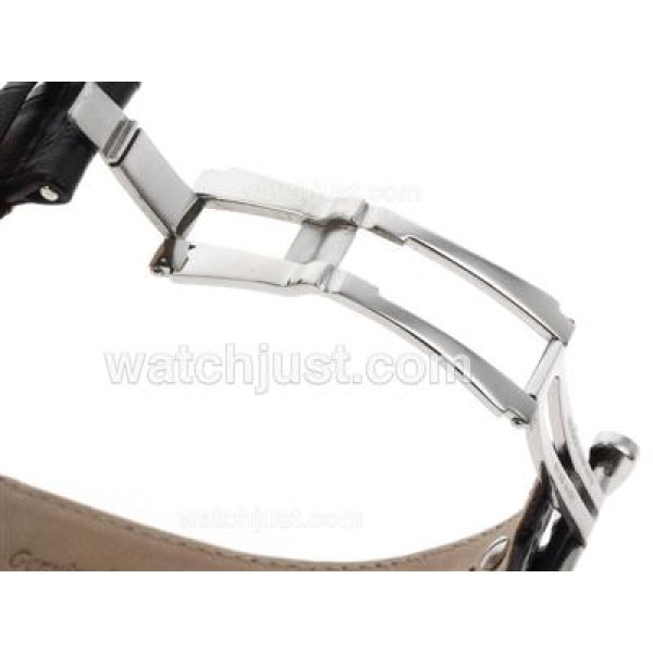 Vacheron Constantin Overseas Swiss ETA 2836 Movement with Black Dial-Leather Strap-1:1 Version