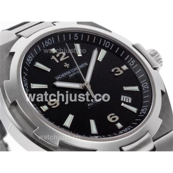 Vacheron Constantin Overseas Swiss ETA 2836 Movement with Black Dial-Leather Strap-1:1 Version