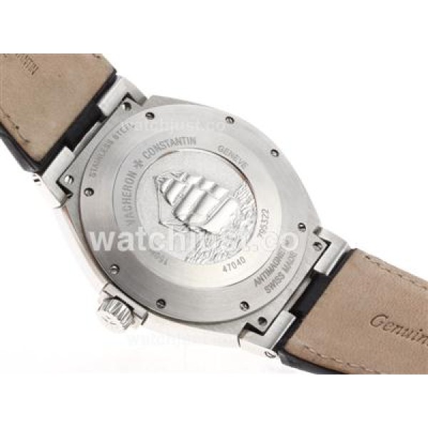 Vacheron Constantin Overseas Swiss ETA 2836 Movement with Black Dial-Leather Strap-1:1 Version