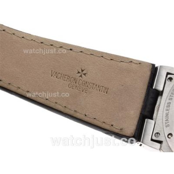 Vacheron Constantin Overseas Swiss ETA 2836 Movement with Black Dial-Leather Strap-1:1 Version