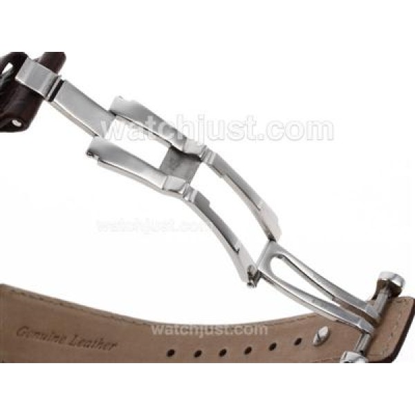 Vacheron Constantin Overseas Swiss ETA 2836 Movement with White Dial-Leather Strap-1:1 Version