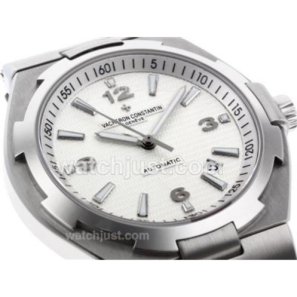 Vacheron Constantin Overseas Swiss ETA 2836 Movement with White Dial-Leather Strap-1:1 Version