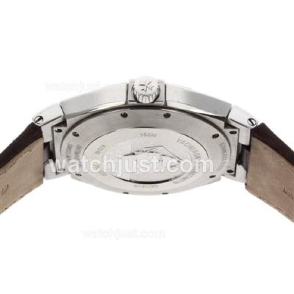 Vacheron Constantin Overseas Swiss ETA 2836 Movement with White Dial-Leather Strap-1:1 Version