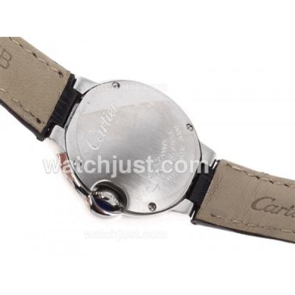 Cartier Ballon bleu de Cartier Swiss ETA Movement White Dial with Leather Strap-Lady Size