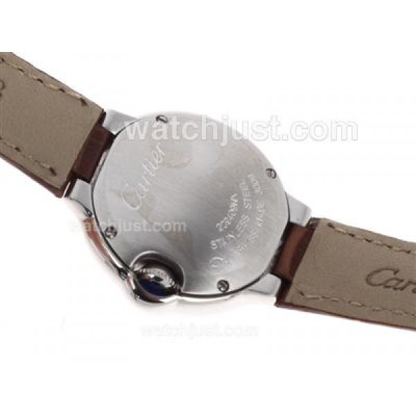Cartier Ballon bleu de Cartier Swiss ETA Movement MOP Dial with Leather Strap-Lady Size