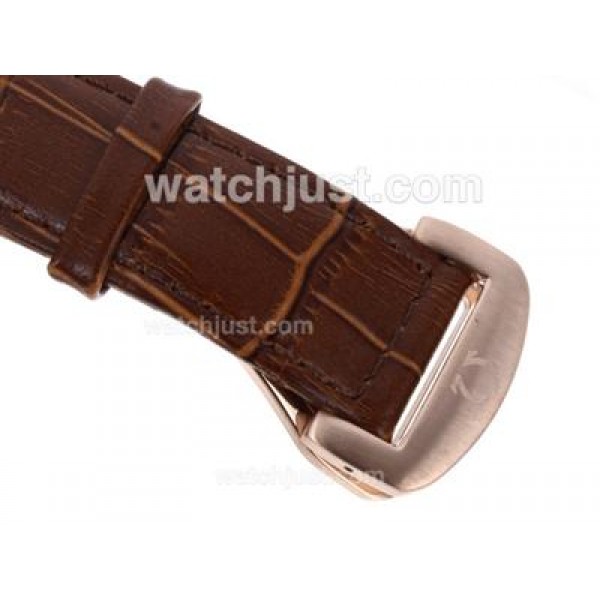 Omega Hour Vision Day-Date Automatic Rose Gold Case with Brown Dial-Leather Strap