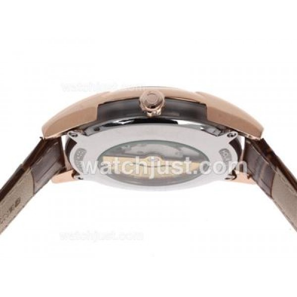 Omega Hour Vision Day-Date Automatic Rose Gold Case with Brown Dial-Leather Strap
