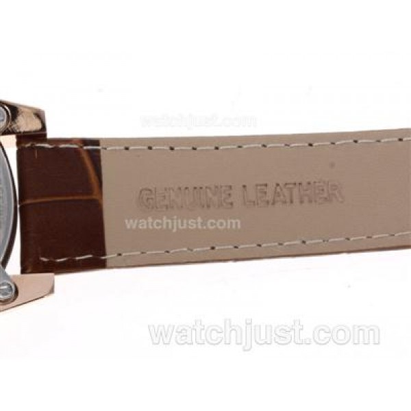 Omega Hour Vision Day-Date Automatic Rose Gold Case with Brown Dial-Leather Strap