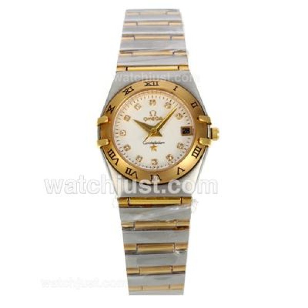 Omega Constellation Two Tone with Diamond Marking and MOP Dial - Lady Size
