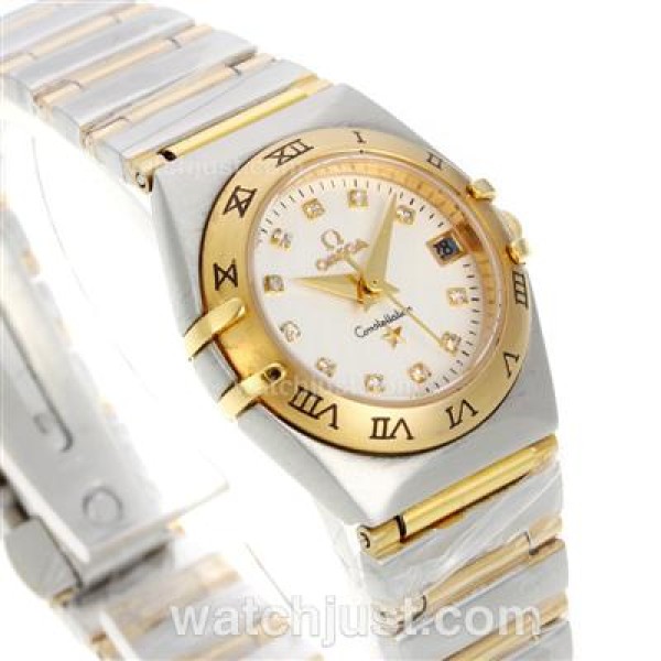 Omega Constellation Two Tone with Diamond Marking and MOP Dial - Lady Size