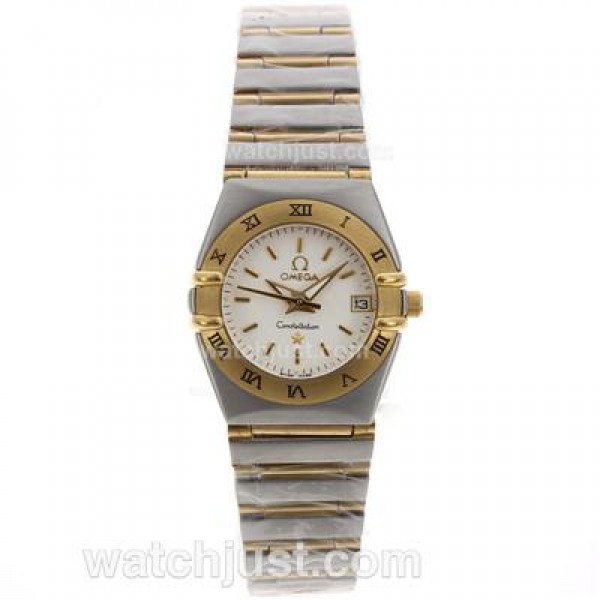 Omega Constellation Two Tone with Stick Marking and White Dial