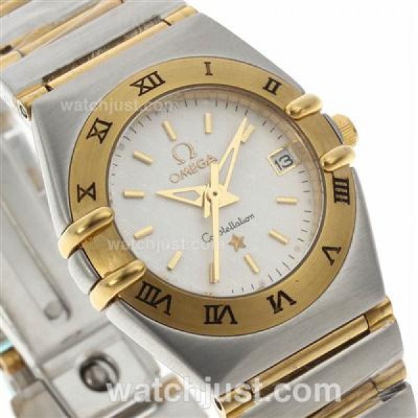 Omega Constellation Two Tone with Stick Marking and White Dial