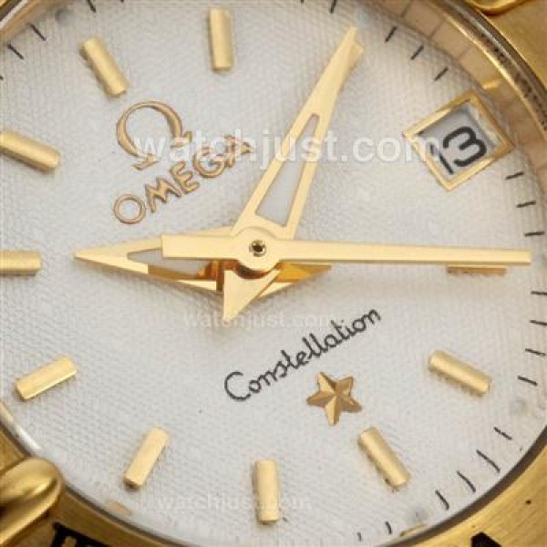 Omega Constellation Two Tone with Stick Marking and White Dial
