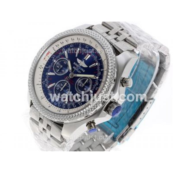 Breitling for Bentley 30s Chronograph Swiss Valjoux 7750 Movement with Blue Dial S/S