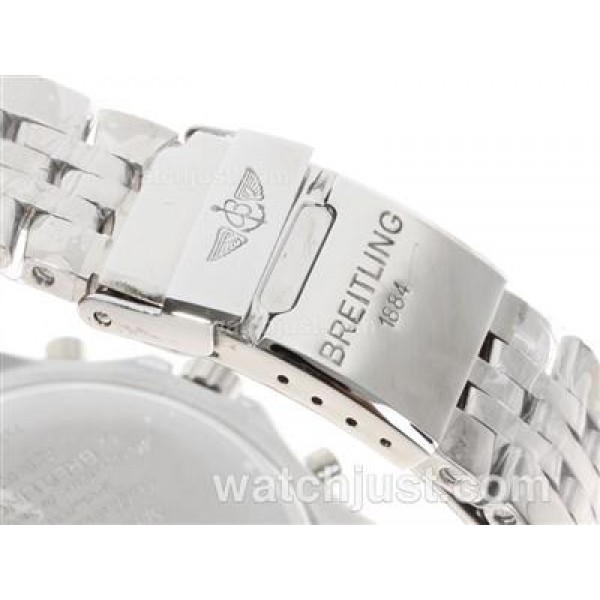 Breitling for Bentley 30s Chronograph Swiss Valjoux 7750 Movement with White Dial S/S