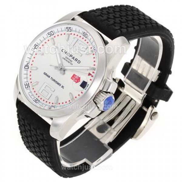 Chopard Gran Turismo XL Automatic with White Dial-Rubber Strap