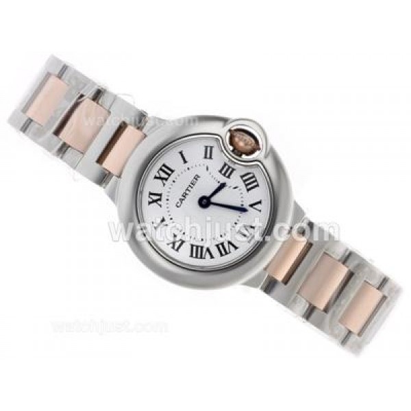 Cartier Ballon bleu de Cartier Swiss ETA Movement Two Tone with White Dial S/S-Lady Size