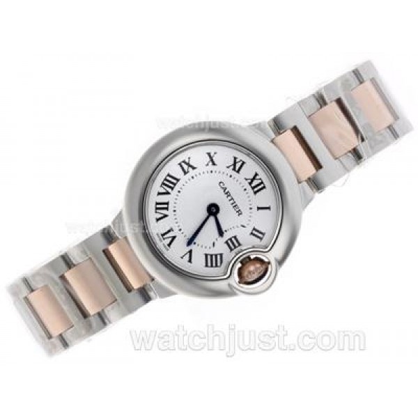 Cartier Ballon bleu de Cartier Swiss ETA Movement Two Tone with White Dial S/S-Lady Size