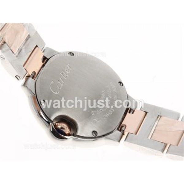 Cartier Ballon bleu de Cartier Swiss ETA Movement Two Tone with Pink MOP Dial-Lady Size
