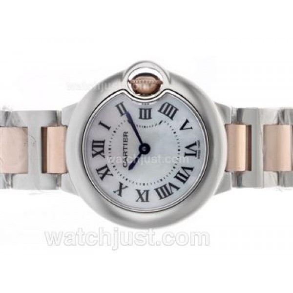 Cartier Ballon bleu de Cartier Swiss ETA Movement Two Tone with MOP Dial S/S-Lady Size