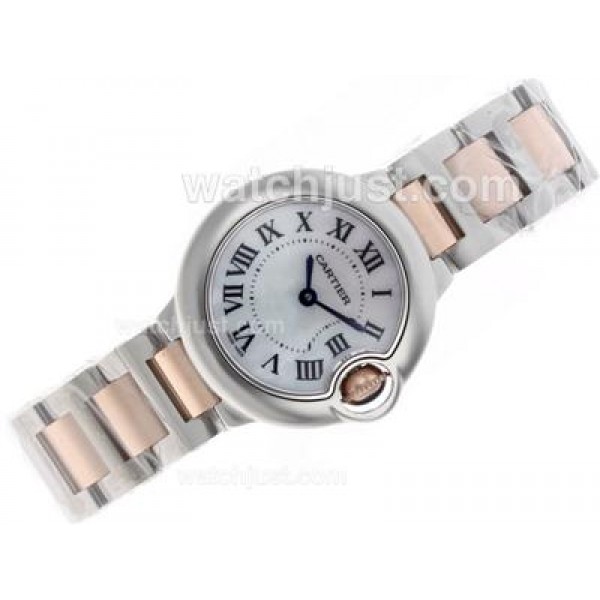 Cartier Ballon bleu de Cartier Swiss ETA Movement Two Tone with MOP Dial S/S-Lady Size