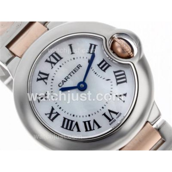 Cartier Ballon bleu de Cartier Swiss ETA Movement Two Tone with MOP Dial S/S-Lady Size