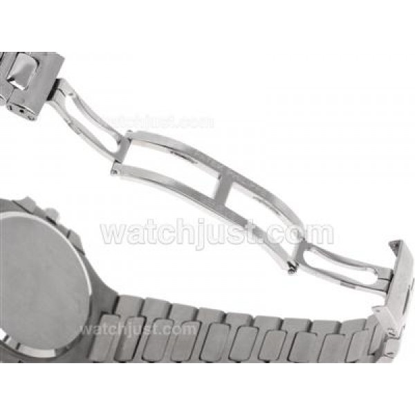 Patek Philippe Nautilus Swiss ETA 2836 Movement Diamond Bezel and Markers with Blue Dial S/S