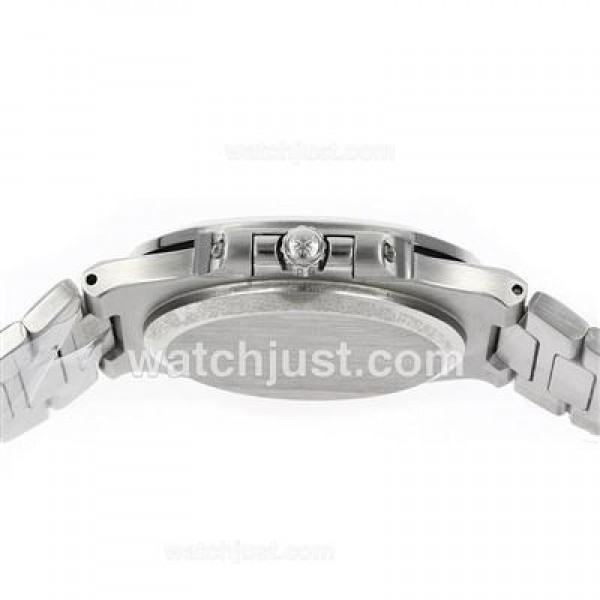 Patek Philippe Nautilus Swiss ETA 2836 Movement Diamond Bezel and Markers with Black Dial S/S