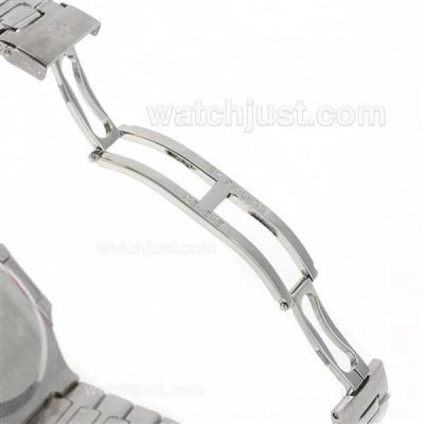 Patek Philippe Nautilus Swiss ETA 2836 Movement Diamond Bezel and Markers with Black Dial S/S