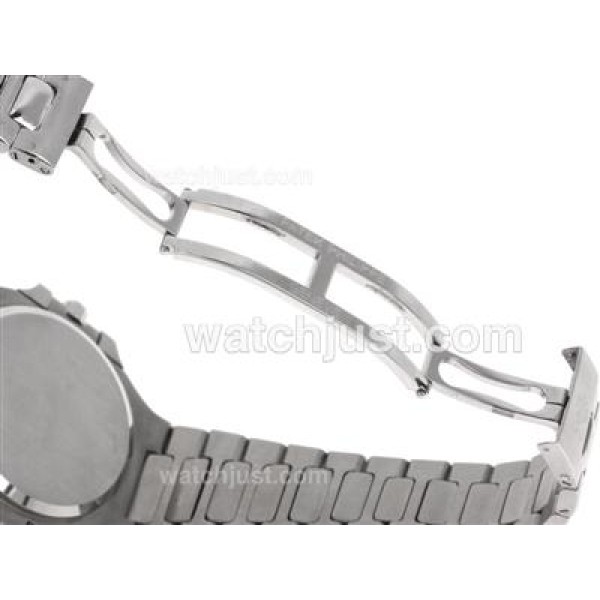 Patek Philippe Nautilus Swiss ETA 2836 Movement Diamond Bezel and Markers with Black Dial S/S