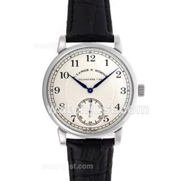 A.Lange & Sohne Classic Manual Winding with White Dial-Leather Strap