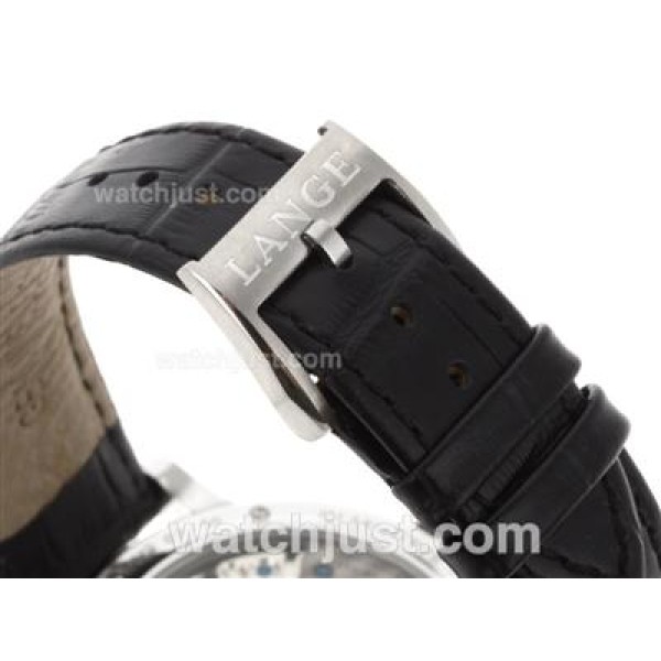 A.Lange & Sohne Classic Manual Winding with White Dial-Leather Strap