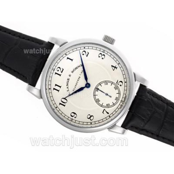 A.Lange & Sohne Classic Manual Winding with White Dial-Leather Strap