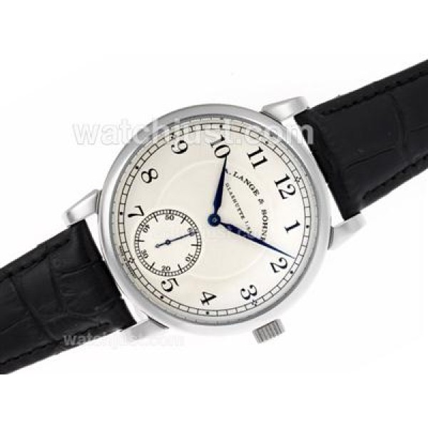 A.Lange & Sohne Classic Manual Winding with White Dial-Leather Strap