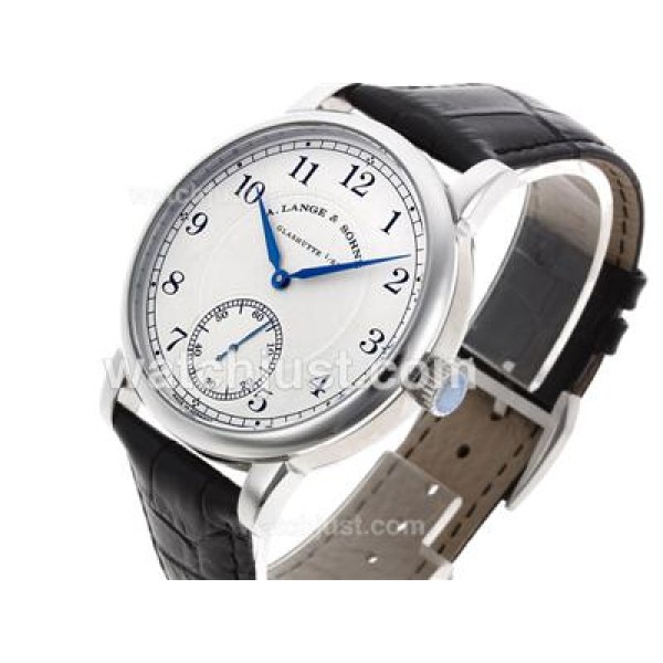 A.Lange & Sohne Classic Manual Winding with White Dial-Leather Strap