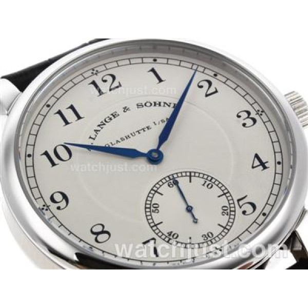 A.Lange & Sohne Classic Manual Winding with White Dial-Leather Strap