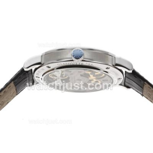 A.Lange & Sohne Classic Manual Winding with White Dial-Leather Strap