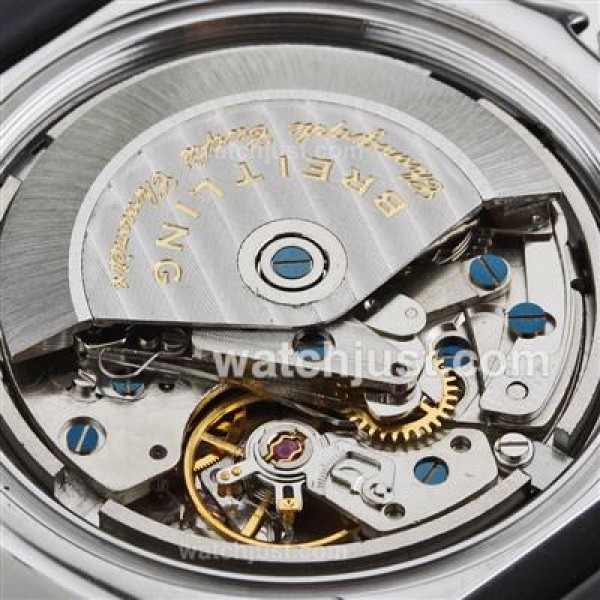 Breitling Chronomat B01 Swiss Valjoux 7750 Movement Roman Markers with Black Dial-Rubber Strap