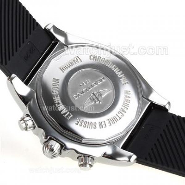 Breitling Chronomat B01 Swiss Valjoux 7750 Movement Roman Markers with Black Dial-Rubber Strap
